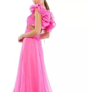 Mac Duggal Pink Ruffle Gown